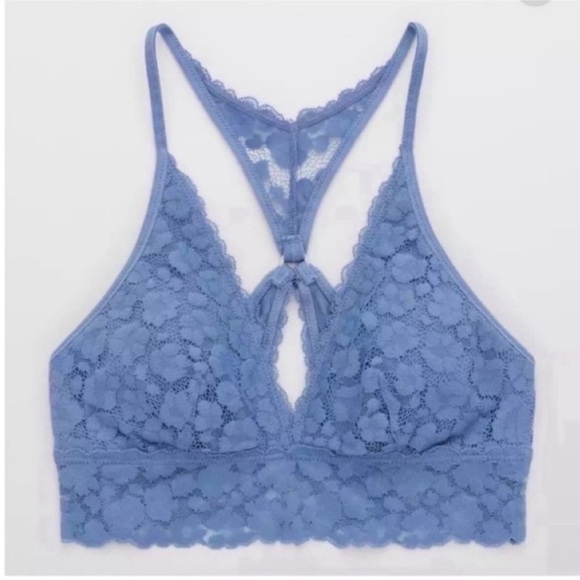 🌓Firm Price🌗 Aerie Wild Side Lace Padded Plunge Bralette - Picture 1 of 8